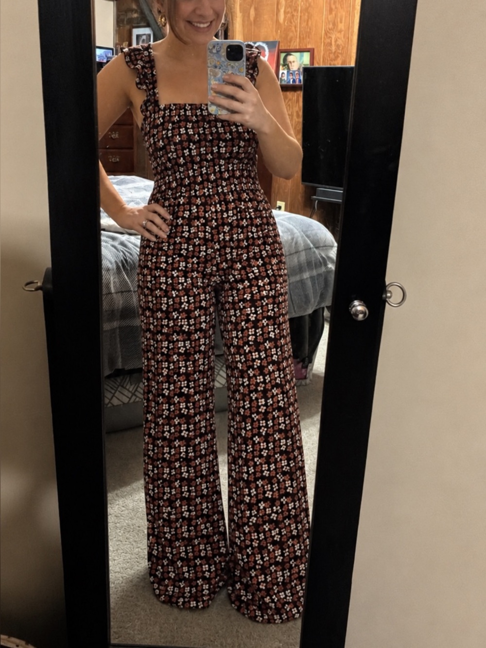 NWOT Pink Lily retro floral print jumpsuit